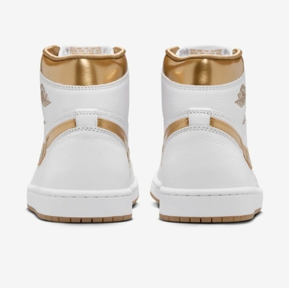 Women's Air Jordan 1 High OGWhite and Gold - Picture 3 of 7